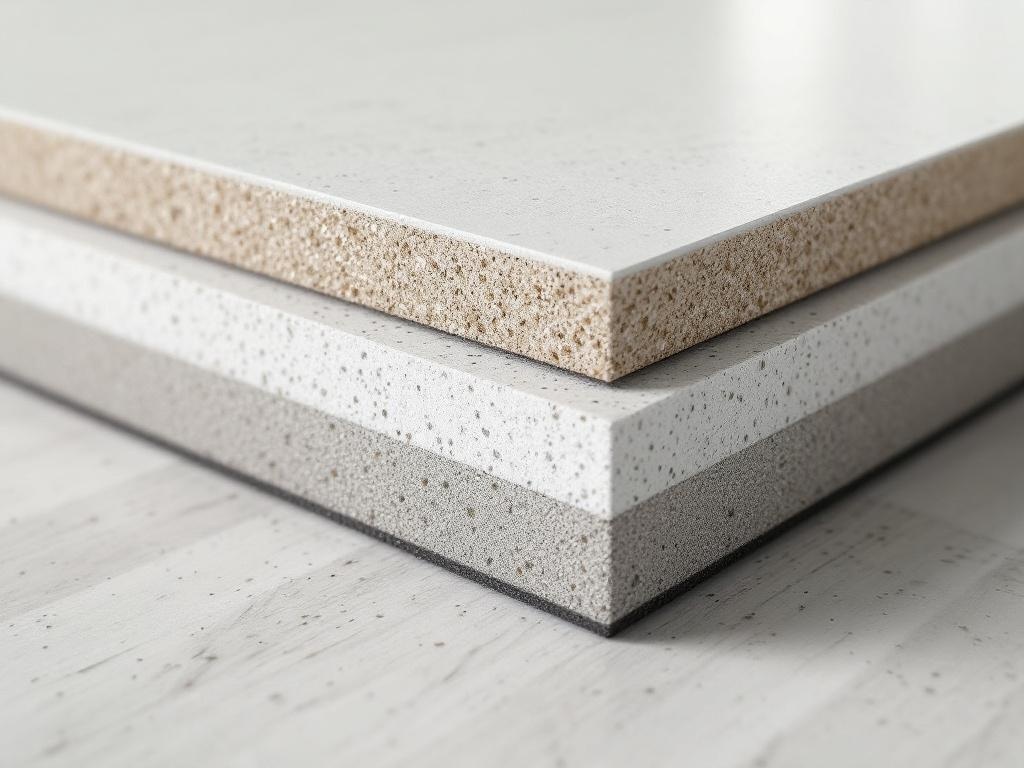 Cross-section detail of a polyaspartic floor system layers