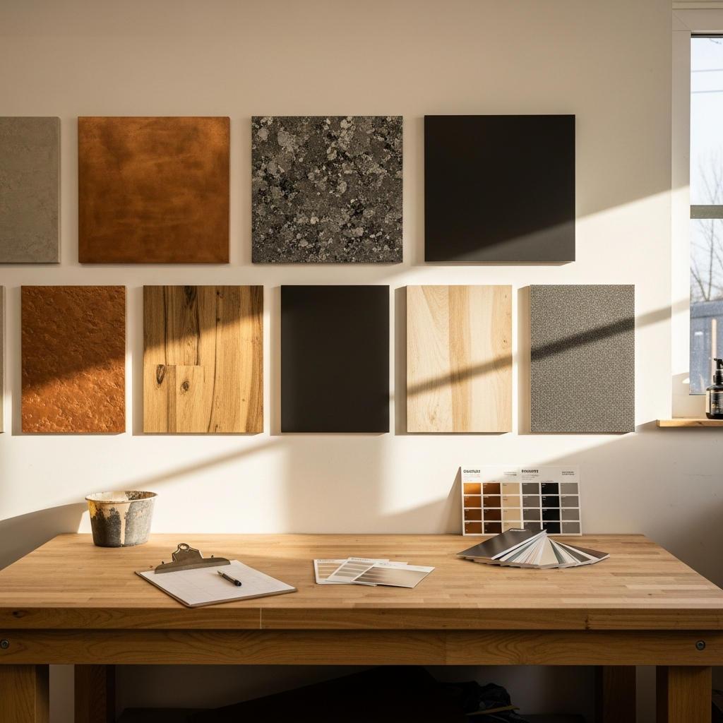 Lodestone Flooring & Epoxy Coat Pro workshop with finish sample boards